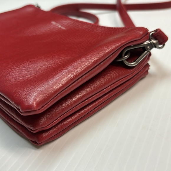 MATT & NAT Triplet Loom Vegan Leather Crossbody Bag in Coral Red. - Picture 10 of 14